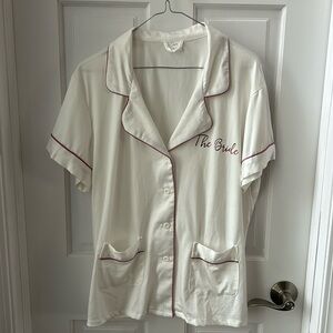 Women’s Bridal Pajamas Button Down Top and Shirts